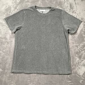Ovadia Sons Shirt Mens Medium Grey Terry Cloth Luxury Streetwear Casual Designer
